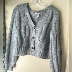 Sincerely Jules blue/gray button up sweater
